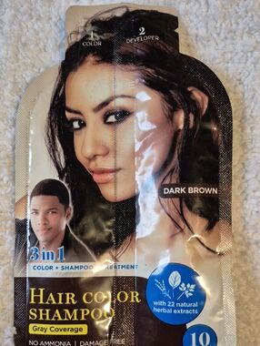 Tyche Dark Brown 3-in-1 Hair Color Shampoo